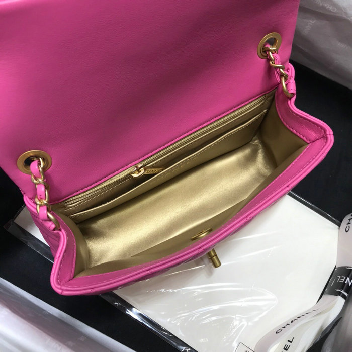 Chanel Lambskin Flap Bag Pink AS1787