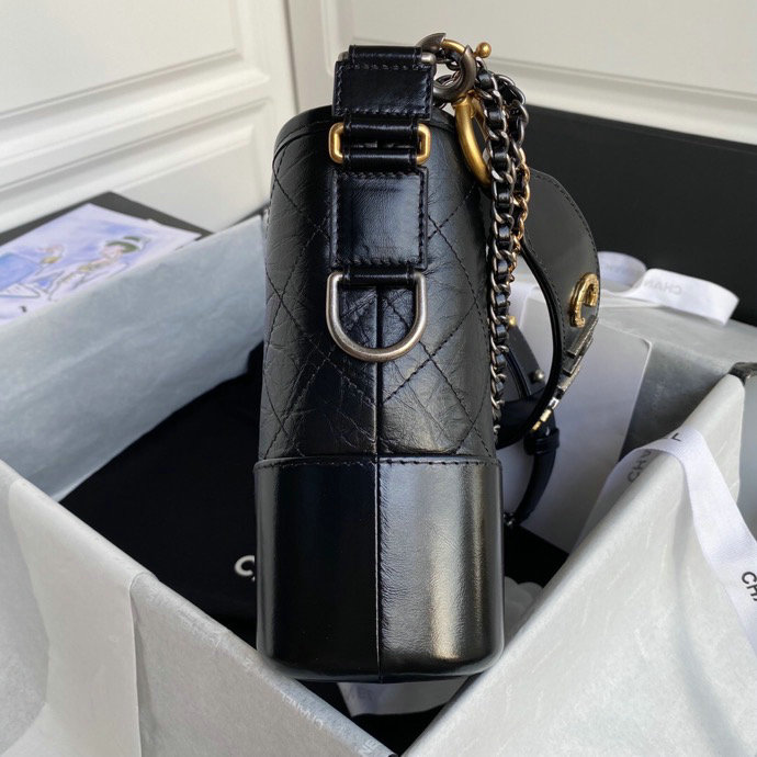 Chanel Gabrielle Hobo Handbag Black AS1582