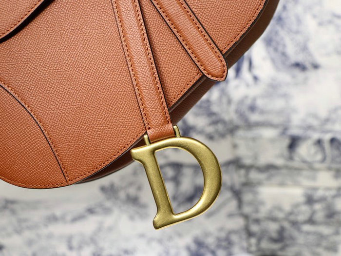 Dior Grained Calfskin Saddle Bag Brown M9001
