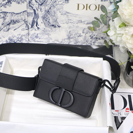 Dior Grained Calfskin 30 Montaigne Box Bag Black M9032