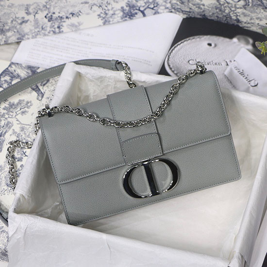 Dior Grained Calfskin 30 Montaigne Chain Bag Grey M9208