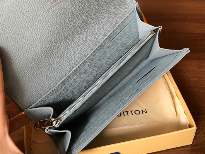 Louis Vuitton Mahina Leather Iris Wallet Light Blue M60143