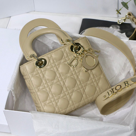 Mini Lady Dior Lambskin Bag Beige D91701