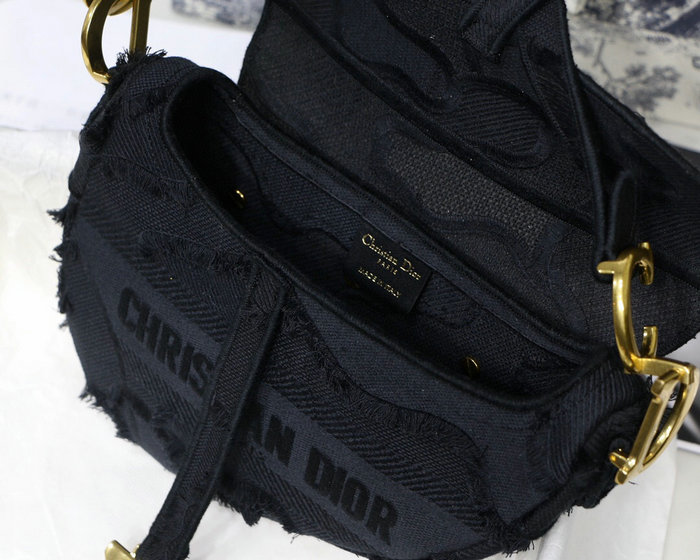 Dior Canvas Saddle Bag Black M9001