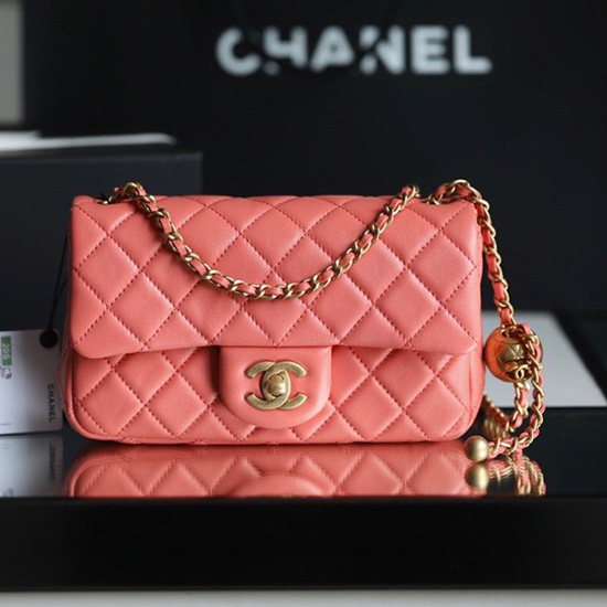 Chanel Lambskin Flap Bag Pink AS1787