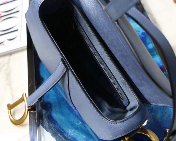 Dior Grained Calfskin Saddle Bag Blue M9001