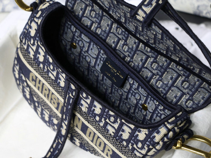 Dior Oblique Canvas Saddle Bag Blue M9001