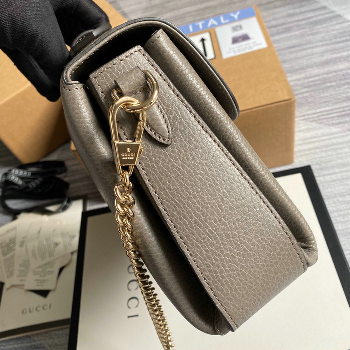 Gucci Interlocking GG Leather Crossbody Bag Grey 510302