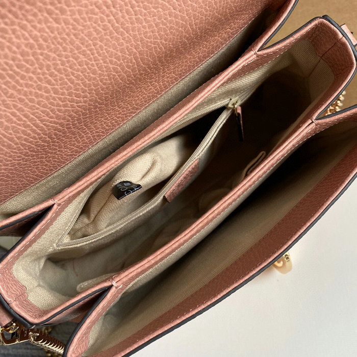 Gucci Interlocking GG Leather Crossbody Bag Nude 510302