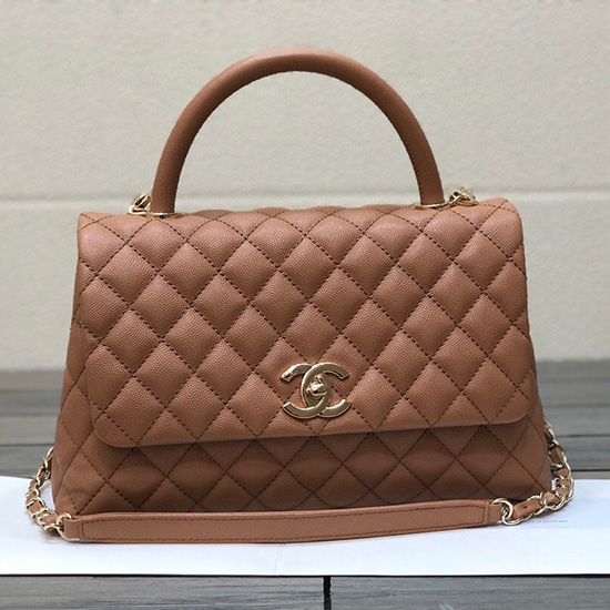 Chanel Flap Bag with Top Handle Camel A92991