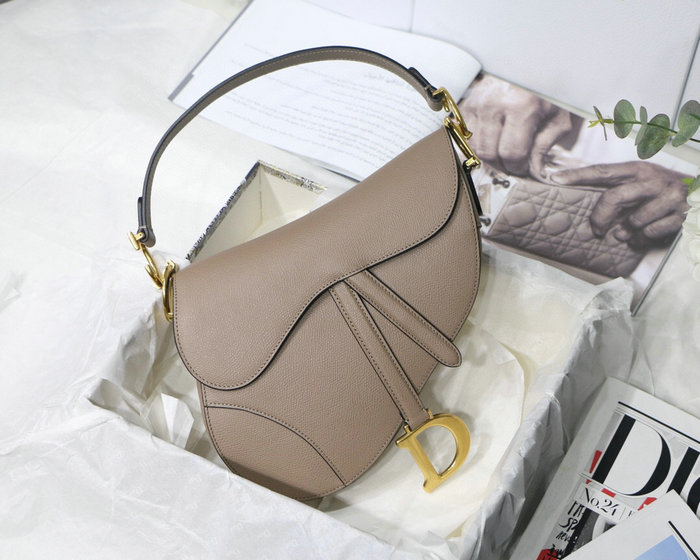 Dior Grained Calfskin Saddle Bag Grey M9001