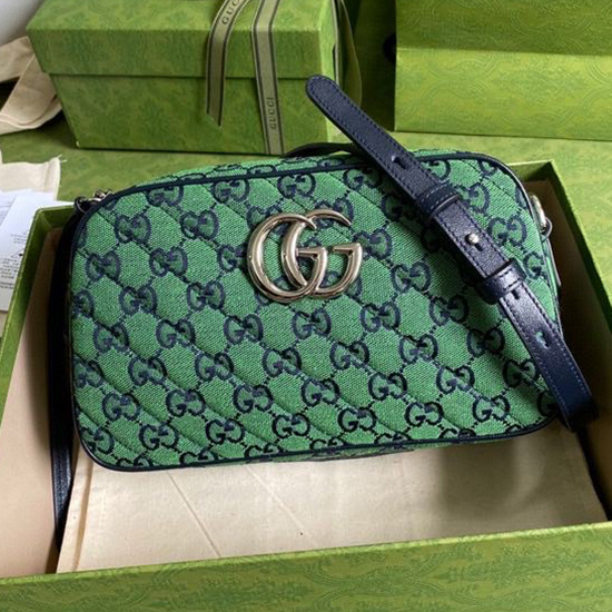 Gucci GG Marmont Multicolor Small Shoulder Bag Green 447632