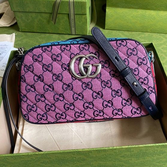 Gucci GG Marmont Multicolor Small Shoulder Bag Pink 447632