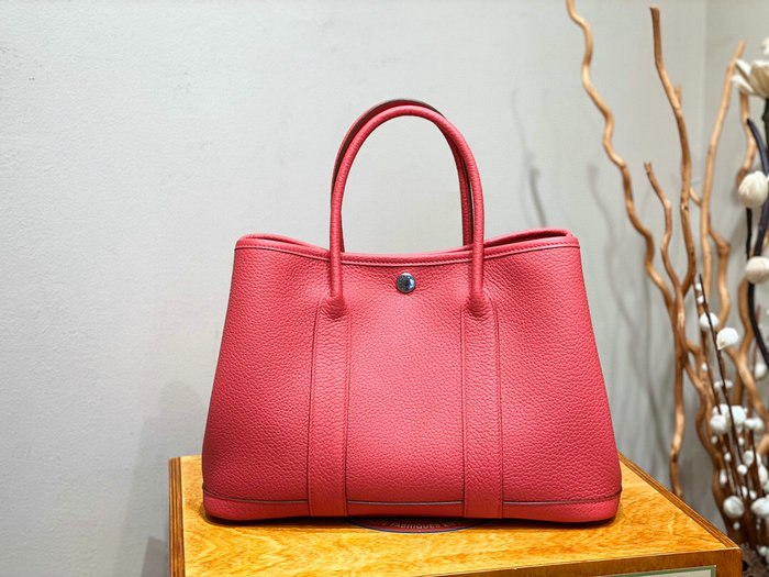 Hermes Leather Garden Party 30 36 Bag Red HG30361