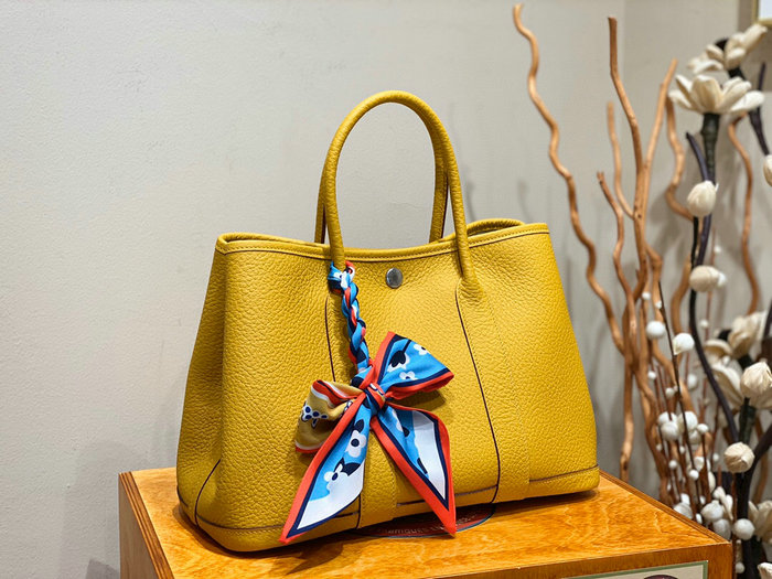 Hermes Leather Garden Party 30 36 Bag Yellow HG30361