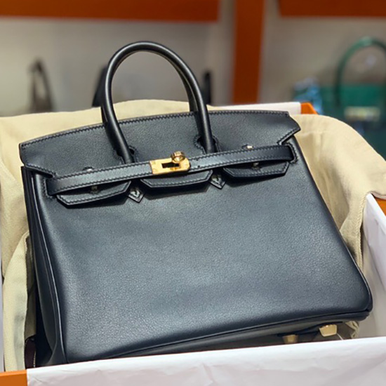 Hermes Swift Leather Birkin Bag Black HB2530356