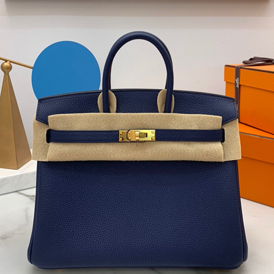 Hermes Togo Leather Birkin Bag Blue Saphir HB2530357