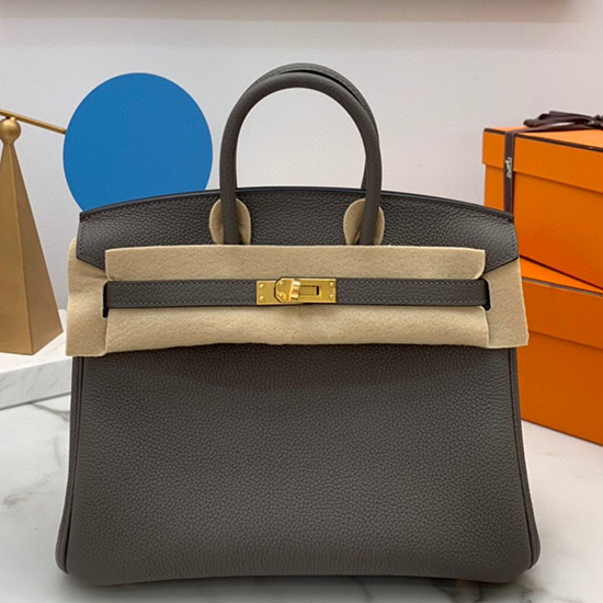 Hermes Togo Leather Birkin Bag Etain HB2530357
