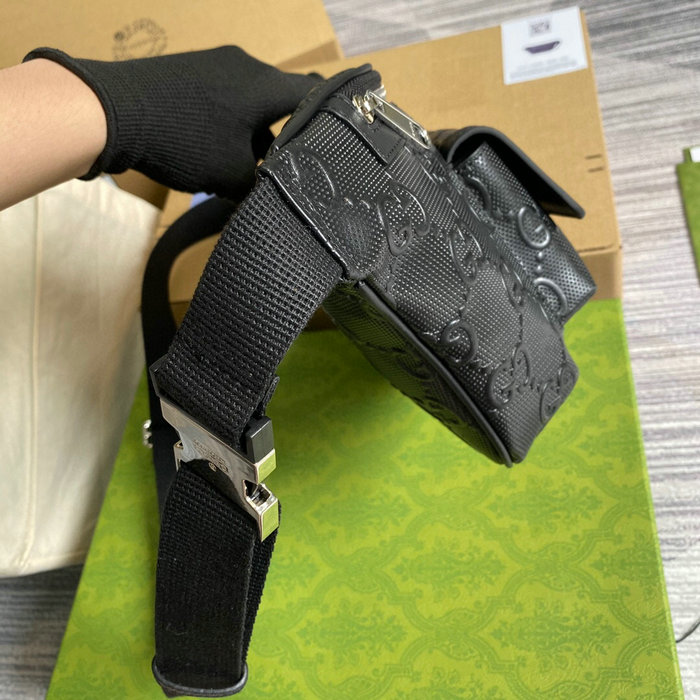 Gucci GG embossed belt bag Black 645093