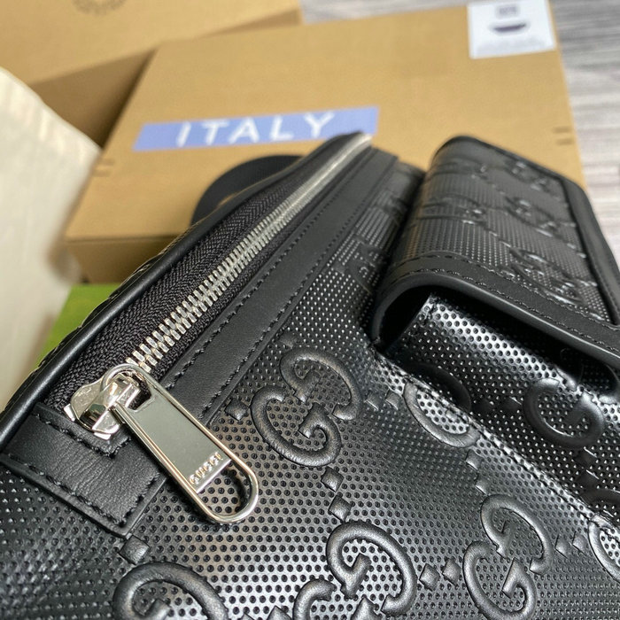 Gucci GG embossed belt bag Black 645093