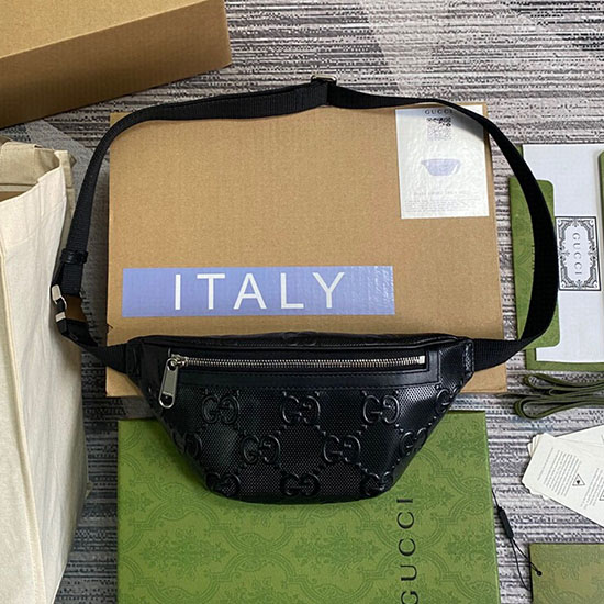 Gucci GG embossed belt bag Black 658582