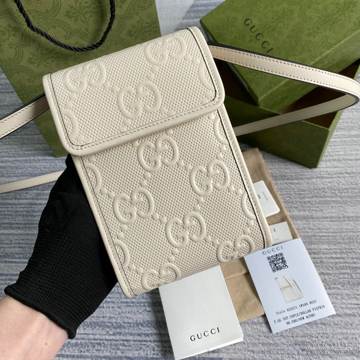 Gucci GG embossed mini bag White 625571