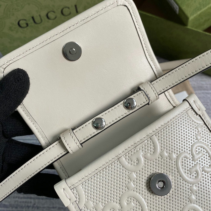 Gucci GG embossed mini bag White 625571