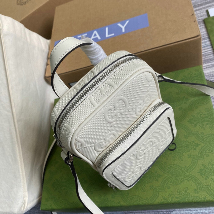 Gucci GG embossed mini bag White 658553