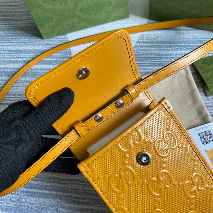 Gucci GG embossed mini bag Yellow 625571