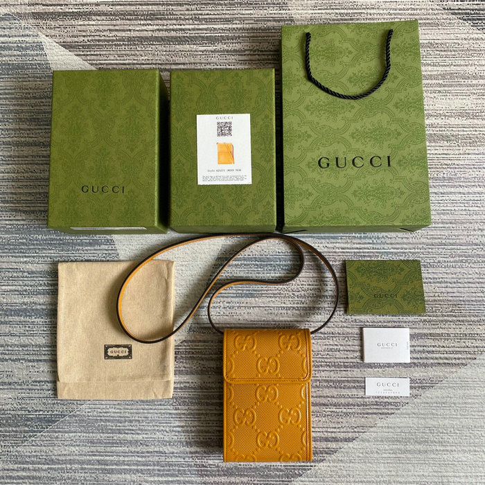 Gucci GG embossed mini bag Yellow 625571