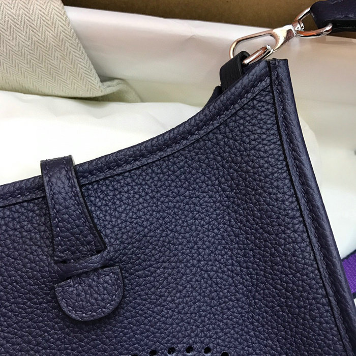 Hermes Togo Leather Mini Evelyne Bag Dark Blue H05634
