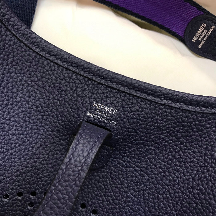 Hermes Togo Leather Mini Evelyne Bag Dark Blue H05634