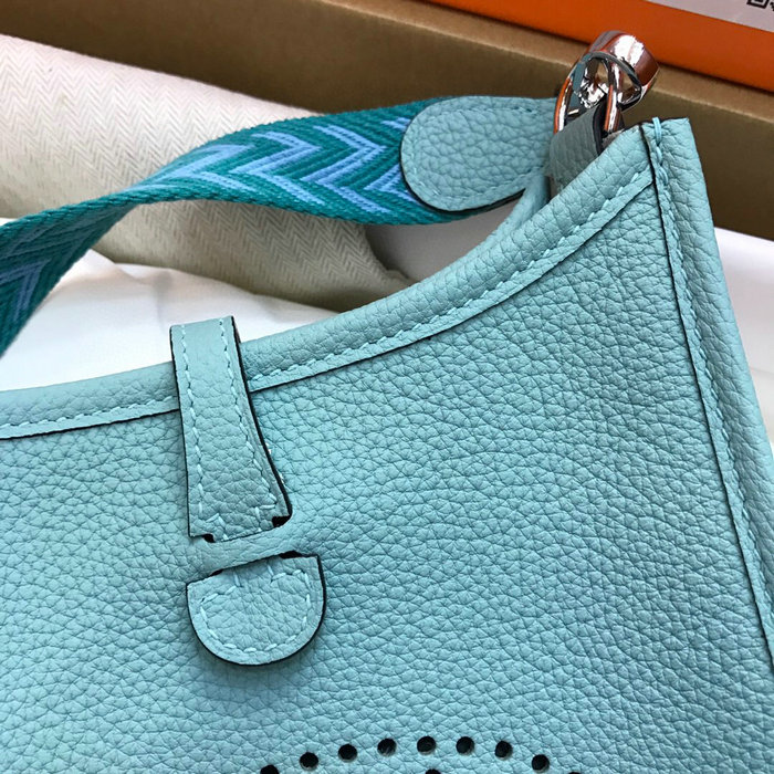 Hermes Togo Leather Mini Evelyne Bag Green H05634