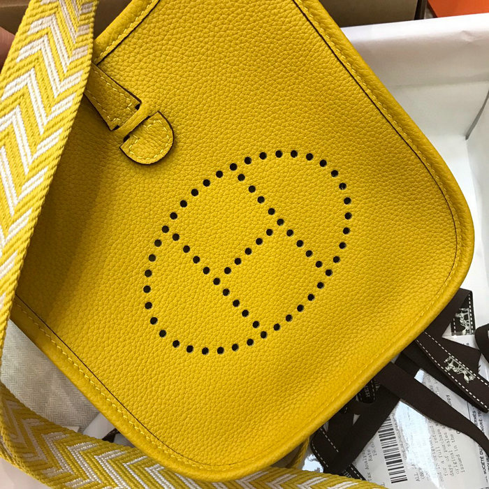 Hermes Togo Leather Mini Evelyne Bag Yellow H05634