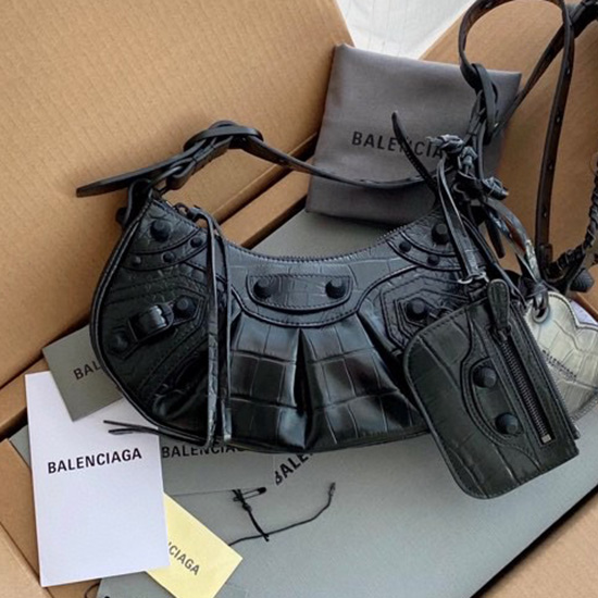 Balenciaga Le Cagole Calfskin XS Shoulder Bag Black B67130