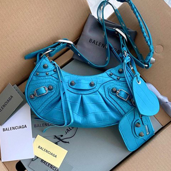 Balenciaga Le Cagole Calfskin XS Shoulder Bag Blue B67130