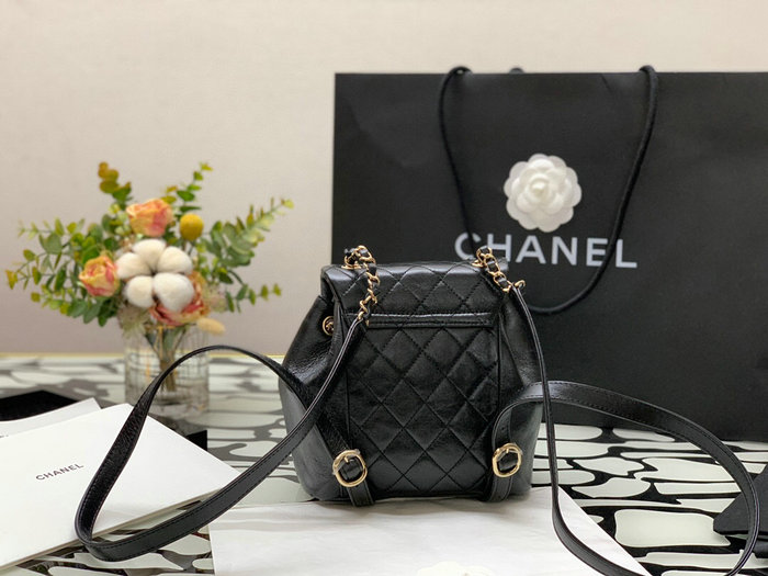 Chanel Calfskin Backpack Black AS2908