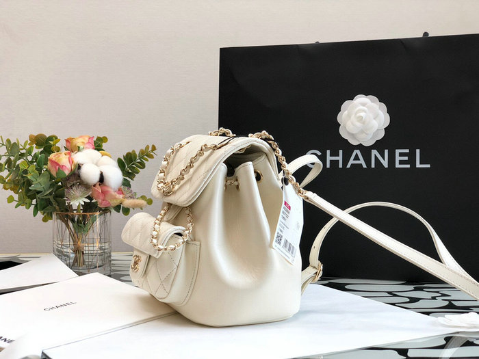 Chanel Calfskin Backpack White AS2908