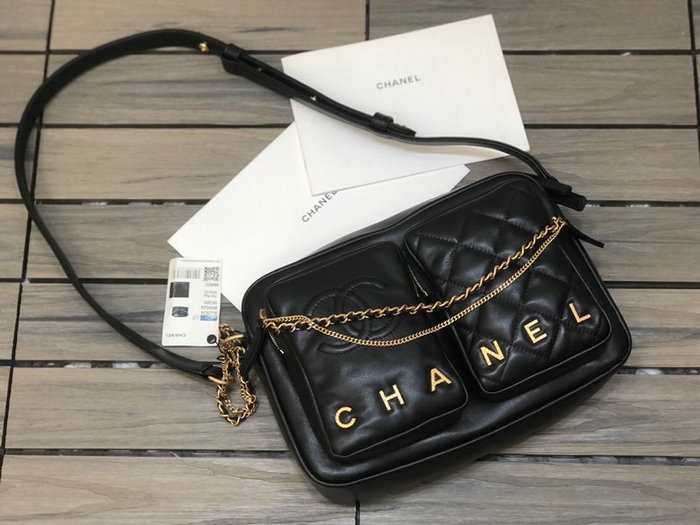 Chanel Small Calfskin Camera Case Black AS2923