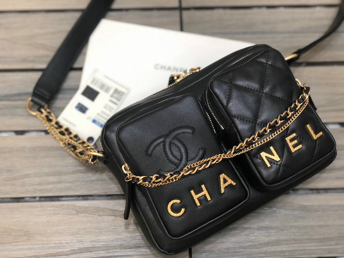 Chanel Small Calfskin Camera Case Black AS2923