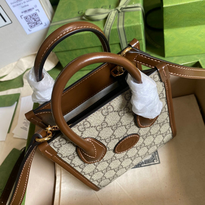 Gucci Mini tote bag with Interlocking G Brown 671623