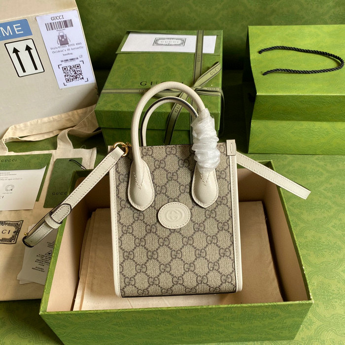 Gucci Mini tote bag with Interlocking G White 671623