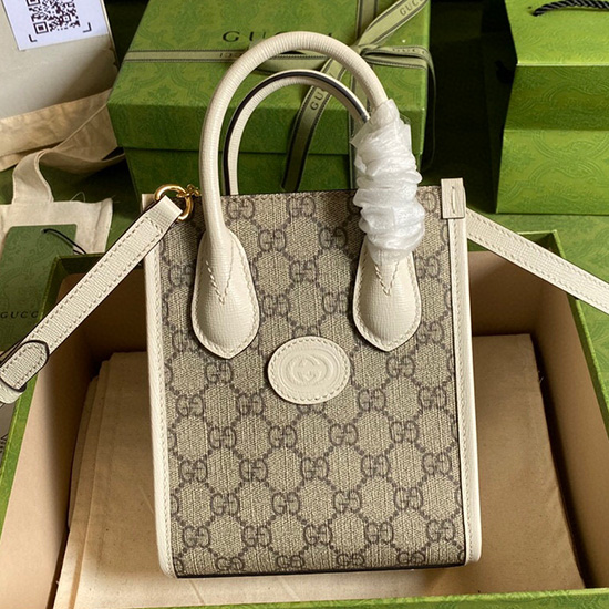 Gucci Mini tote bag with Interlocking G White 671623