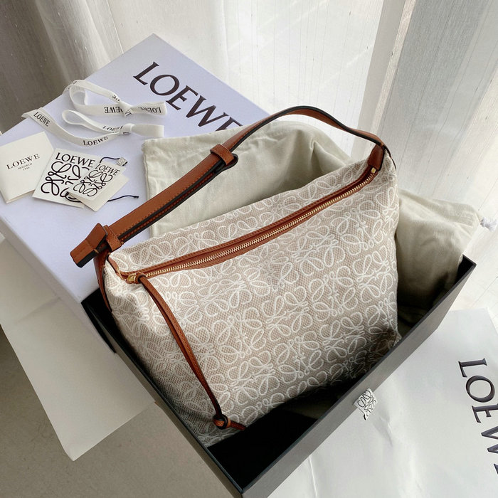 Loewe Small Cubi bag in Anagram jacquard White 90668