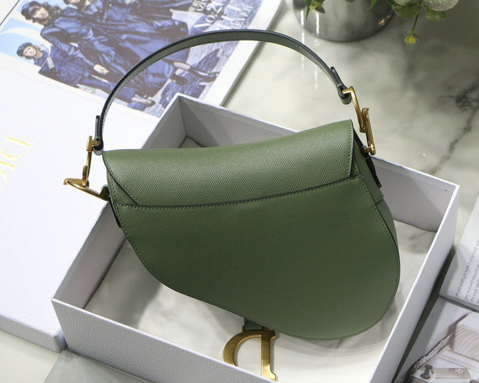 Dior Grained Calfskin Saddle Bag Green DM9001