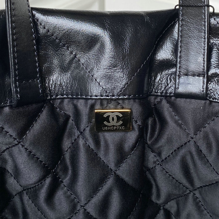 Chanel Calfskin Shopping Tote Black AS3133