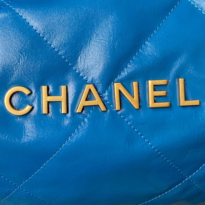 Chanel Calfskin Shopping Tote Blue AS3133
