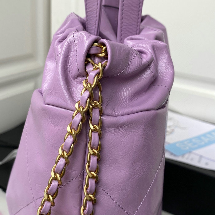 Chanel Calfskin Shopping Tote Purple AS3133