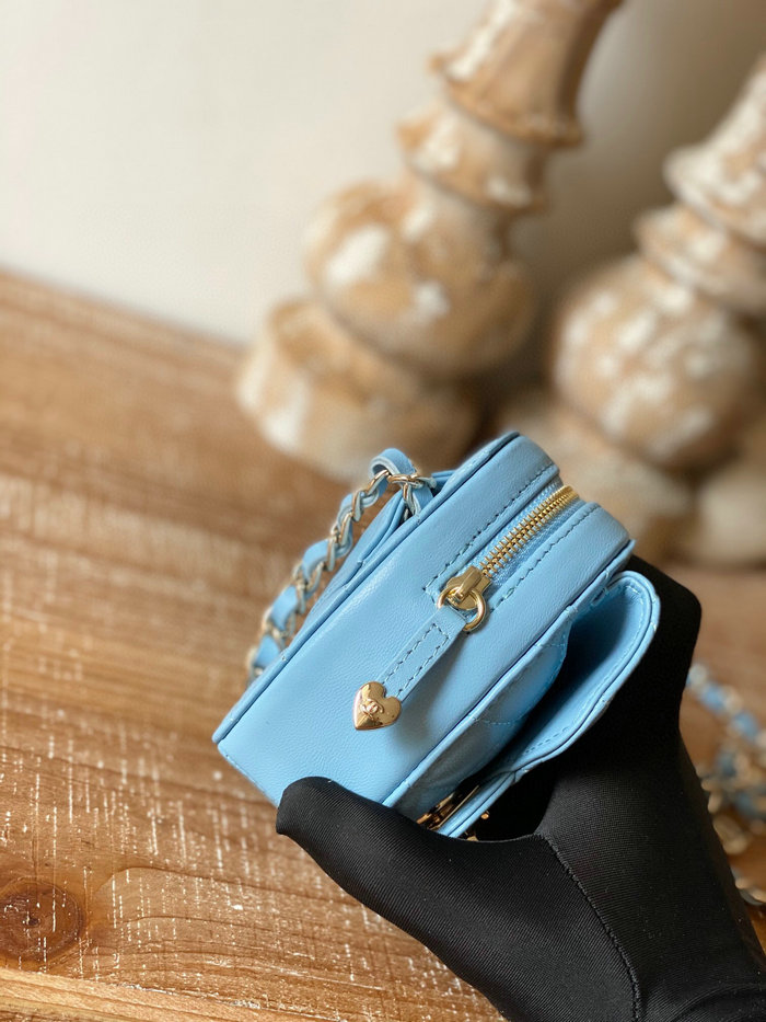 Chanel Lambskin Belt Bag Blue AS81202