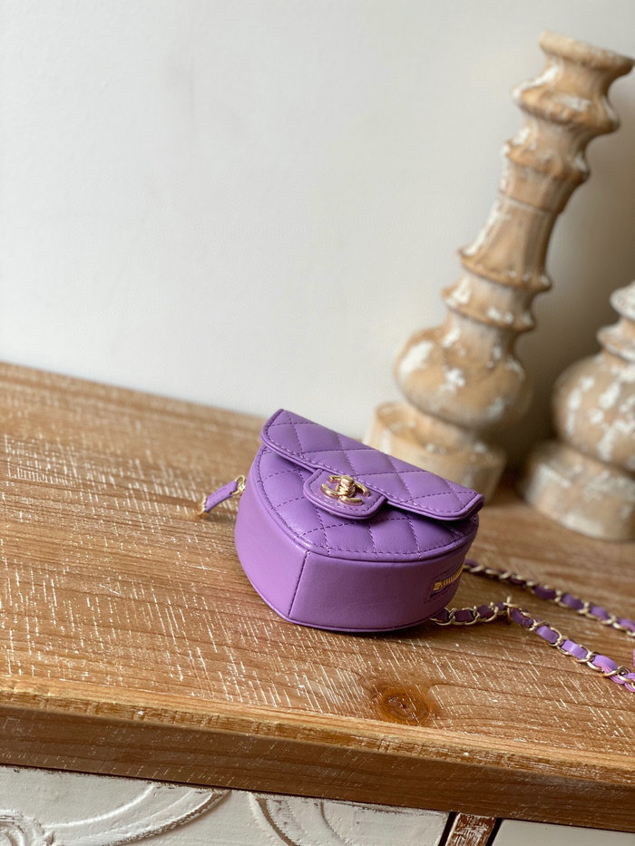 Chanel Lambskin Belt Bag Purple AS81202